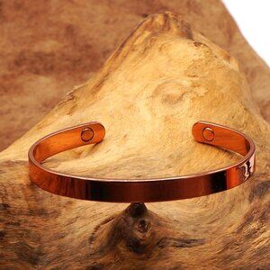 Vintage Copper Unisex Cuff Bracelet Smooth Polish Sabano Style